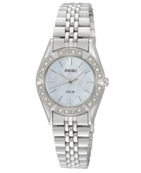 Glistening accents and solar-powered tech bring the classic styling of this Seiko watch to stunning completion. Glistening accents and solar-powered tech bring the classic styling of this Seiko watch to stunning completion.