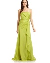 THE LOOKStraplessChiffon overlay gathers at one side of the bodiceInterior shelf braCascading front ruffle at skirtSide zipper with hook-and-eye closureIncludes chiffon wrapTHE FITDress: about 58 from top to hemWrap: 24W X 86LTHE MATERIALPolyesterFully linedCARE & ORIGINDry cleanImportedModel shown is 5'11 (180cm) wearing US size 4. 