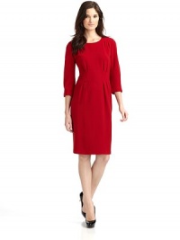 THE LOOKJewel necklineFront vertical pleatsLong sleeves with pleat detailingBack zip closure in dramatically contrasting tonesBack slit at hemAbout 25 from the natural waistTHE MATERIALVirgin woolCARE & ORIGINDry cleanImported THE LOOKJewel necklineFront vertical pleatsLong sleeves with pleat detailingBack zip closure in dramatically contrasting tonesBack slit at hemAbout 25 from the natural waistTHE MATERIALVirgin woolCARE & ORIGINDry cleanImported