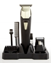 Here comes the groom. The do-it-all solution your space has been waiting for--this all-in-one trimmer shaves, details, outlines, touches up and so much more. Three different heads--rotary, detail and dual shaver--plus a variety of included accessories, like 3 T-blade guides and a comb, make it easy to get exactly the results you want. 5-year warranty. Model 9860-1101. Here comes the groom. The do-it-all solution your space has been waiting for--this all-in-one trimmer shaves, details, outlines, touches up and so much more. Three different heads--rotary, detail and dual shaver--plus a variety of included accessories, like 3 T-blade guides and a comb, make it easy to get exactly the results you want. 5-year warranty. Model 9860-1101.