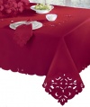 Homewear Cutwork and Embroidery 60-Inch by 104-Inch Tablecloth, Wine