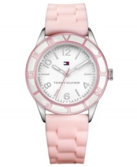 Add a feminine touch to your active lifestyle with this sport watch from Tommy Hilfiger. Add a feminine touch to your active lifestyle with this sport watch from Tommy Hilfiger.
