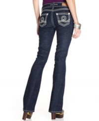 Stitching details add stylish flair to these petite Seven7 bootcut jeans -- perfect as your go-to everyday pair! Stitching details add stylish flair to these petite Seven7 bootcut jeans -- perfect as your go-to everyday pair!