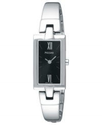 A dressy case adds sophistication to this bangle watch from Pulsar. A dressy case adds sophistication to this bangle watch from Pulsar.
