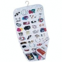 Household Essentials 80-Pocket Hanging Jewelry and Accessories Organizer, White Vinyl Household Essentials 80-Pocket Hanging Jewelry and Accessories Organizer, White Vinyl