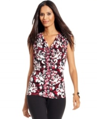 An alluring floral-print makes Style&co.'s cowl-neck petite top an instant classic. Tuck it into a slim pencil skirt or wear with your favorite fitted pants for a complete look. An alluring floral-print makes Style&co.'s cowl-neck petite top an instant classic. Tuck it into a slim pencil skirt or wear with your favorite fitted pants for a complete look.