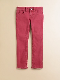 A not-so-basic pair of leggings gets a colorful update with tonal stitching and a stretchy, skinny silhouette.Front button closureAdjustable waistband with belt loopsZip flyFaux front pocketsBack patch pocketsCotton/polyester/elastaneMachine washImported of American fabric A not-so-basic pair of leggings gets a colorful update with tonal stitching and a stretchy, skinny silhouette.Front button closureAdjustable waistband with belt loopsZip flyFaux front pocketsBack patch pocketsCotton/polyester/elastaneMachine washImported of American fabric