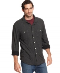 This fleece lined long sleeve shirt by Tommy Bahama is perfect casual wear. This fleece lined long sleeve shirt by Tommy Bahama is perfect casual wear.