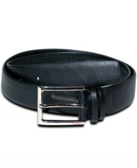 This leather belt from Tumi adds some sophisticated style to your professional look. This leather belt from Tumi adds some sophisticated style to your professional look.