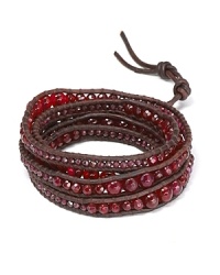 Simple yet eclectic. This Chan Luu leather wrap bracelet refines bohemian style with its mix of semi-precious gemstones and striking crystals. Simple yet eclectic. This Chan Luu leather wrap bracelet refines bohemian style with its mix of semi-precious gemstones and striking crystals.