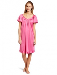 Vanity Fair Women's Colortura Flutter Sleeve Gown, Perfumed Rose, 2X Vanity Fair Women's Colortura Flutter Sleeve Gown, Perfumed Rose, 2X