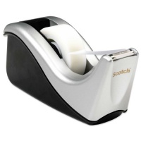 Scotch Desktop Tape Dispenser Silvertech, Two-Tone Scotch Desktop Tape Dispenser Silvertech, Two-Tone