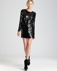 Standout in sequins with this shimmering Rachel Zoe dress with cutout back. Team with edgy booties for city chic. Standout in sequins with this shimmering Rachel Zoe dress with cutout back. Team with edgy booties for city chic.