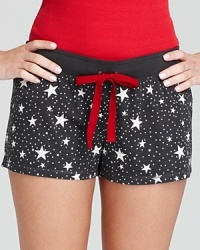Star-struck sleep shorts with contrast tie from PJ Salvage. Star-struck sleep shorts with contrast tie from PJ Salvage.