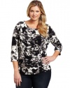 Calvin Klein Women's Plus-Size Wmn 3/4 Sleeve Top