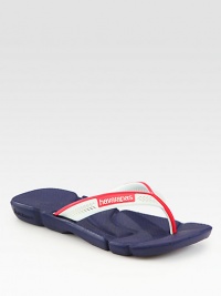 Signature logoed thong design with a contrasting footbed and trim, finished with a rubber sole for traction. Rubber upperPadded insoleRubber soleImported Signature logoed thong design with a contrasting footbed and trim, finished with a rubber sole for traction. Rubber upperPadded insoleRubber soleImported