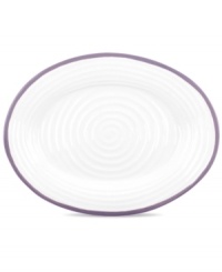 Distinctly ribbed Sophie Conran dinnerware sets your table with the charm of traditional hand-thrown pottery, but the durability of contemporary Portmeirion porcelain. Mix the banded Carnivale platter with solid mulberry pieces. Distinctly ribbed Sophie Conran dinnerware sets your table with the charm of traditional hand-thrown pottery, but the durability of contemporary Portmeirion porcelain. Mix the banded Carnivale platter with solid mulberry pieces.