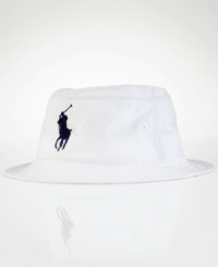 Crafted from a soft cotton blend and accented with Ralph Lauren's iconic pony, this classic bucket hat pays stylish homage to warmer days. Crafted from a soft cotton blend and accented with Ralph Lauren's iconic pony, this classic bucket hat pays stylish homage to warmer days.
