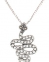 Judith Jack Double Impact Sterling Silver and Marcasite Snake Pendant Necklace, 18