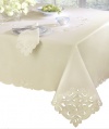 Homewear Cutwork and Embroidery 70-Inch Round Tablecloth, Ivory
