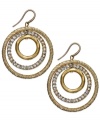 Spiraling sensation. This pair of drop earrings from Alfani is crafted from 12k gold-plated mixed metal with glass crystal accents providing a lustrous touch. Approximate drop: 1-1/2 inches.