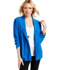 A slouchy, boyfriend fit elevates this sheer-back blazer with menswear-inspired style! From Pretty Rebellious. A slouchy, boyfriend fit elevates this sheer-back blazer with menswear-inspired style! From Pretty Rebellious.