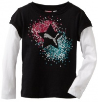 Puma - Kids Girls 2-6X Little Multi Glitter Star Tee, Black, 5 Puma - Kids Girls 2-6X Little Multi Glitter Star Tee, Black, 5