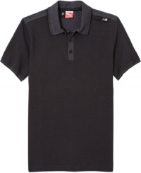 Take a sleek, casual look for a drive with this sporty BMW M series polo shirt from Puma. Take a sleek, casual look for a drive with this sporty BMW M series polo shirt from Puma.