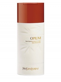 Opium Body Moisturizer is a sensual, silky lotion that envelops the body in a protective, moisturizing veil that is lightly scented with Opium. Moisturizes the upper layers of the skin. Genuine elixir selected for its softening and nourishing properties, enriched with Honey Leaves. 6.6 oz. 