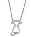 Kitten couture. B. Brilliant's cat pendant dazzles with round-cut cubic zirconias (1/3 ct. t.w.) adding a lustrous touch. Crafted from sterling silver. Approximate length: 18 inches + 3-inch extender. Approximate drop length: 5/8 inch. Approximate drop width: 1/2 inch.