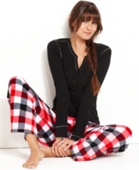 Movie night isn't complete without the perfect pair of pajamas. Jenni's cotton top and supersoft pajama pants come in enough combos to last you all winter. Movie night isn't complete without the perfect pair of pajamas. Jenni's cotton top and supersoft pajama pants come in enough combos to last you all winter.
