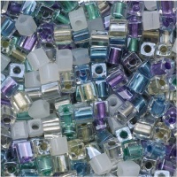 Miyuki 4mm Glass Cube Beads Color Mix Serenity Greens Purples 10 Grams Miyuki 4mm Glass Cube Beads Color Mix Serenity Greens Purples 10 Grams