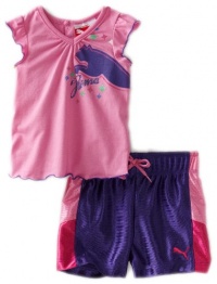 Puma - Kids Baby-GIrls Infant Jersey Tee, Pink, 12 Puma - Kids Baby-GIrls Infant Jersey Tee, Pink, 12