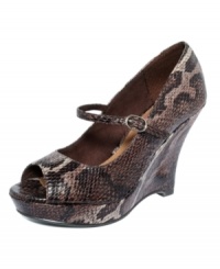 Give them something to talk about. Unlisted's Buzz wedges feature a dramatic covered wedge heel and an ankle strap that adds a feminine touch. Give them something to talk about. Unlisted's Buzz wedges feature a dramatic covered wedge heel and an ankle strap that adds a feminine touch.