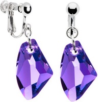 Handcrafted Tanzanite Avant-Garde Clip Earrings MADE WITH SWAROVSKI ELEMENTS Handcrafted Tanzanite Avant-Garde Clip Earrings MADE WITH SWAROVSKI ELEMENTS