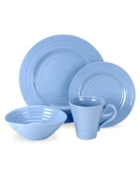 Like a blooming bed of forget-me-nots, the powder-blue porcelain of Sophie Conran's place settings is naturally vibrant. A hand thrown texture gives contemporary shapes the irresistible charm of traditional hand thrown pottery. Like a blooming bed of forget-me-nots, the powder-blue porcelain of Sophie Conran's place settings is naturally vibrant. A hand thrown texture gives contemporary shapes the irresistible charm of traditional hand thrown pottery.