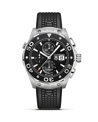 TAG Heuer's Aquaracer series is the reference professional diving watch. Water resistant to 500M, the series includes TAG Heuer's 6 features of a professional sports watch: unidirectional rotating bezel, sapphire crystal, screw-in crown, 500M water resistance, luminescent markers on hands and dial, and a double safety clasp. TAG Heuer's Aquaracer series is the reference professional diving watch. Water resistant to 500M, the series includes TAG Heuer's 6 features of a professional sports watch: unidirectional rotating bezel, sapphire crystal, screw-in crown, 500M water resistance, luminescent markers on hands and dial, and a double safety clasp.