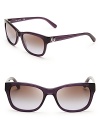 Leave it to Tory Burch to take the classic wayfarer style uptown, with high-fashion gradient lenses in an ultra-chic shade of purple.