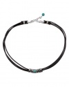 Barse Turquoise Leather Cord Necklace
