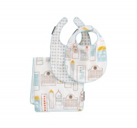 Dwellstudio Bibs and Burp Set, Skyline Dwellstudio Bibs and Burp Set, Skyline