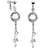 Handcrafted Austrian Crystal Modish Circular Cosmic Drop Clip Earrings