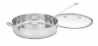 Cuisinart 433-30H Contour Stainless 5-Quart Saute Pan with Helper Handle and Glass Cover Cuisinart 433-30H Contour Stainless 5-Quart Saute Pan with Helper Handle and Glass Cover
