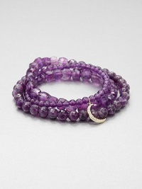 From the Celestial Collection. A stunning strand of amethyst beads in various sizes and shapes accented with a diamond and 14k gold moon charm. AmethystDiamonds, .06 tcw14k goldLength, about 19.5Slip-on styleImported From the Celestial Collection. A stunning strand of amethyst beads in various sizes and shapes accented with a diamond and 14k gold moon charm. AmethystDiamonds, .06 tcw14k goldLength, about 19.5Slip-on styleImported