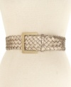 Gold rush. Add shine and a glamorous finish to so many looks with this woven metallic belt by Style&Co.
