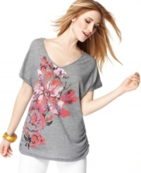 Style&co. mixes it up with ruching, blooming florals and stripes! The relaxed fit makes it a perfect choice for the weekend with your favorite pair of jeans. Style&co. mixes it up with ruching, blooming florals and stripes! The relaxed fit makes it a perfect choice for the weekend with your favorite pair of jeans.