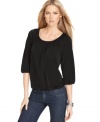 Get a flattering look with MICHAEL Michael Kors' laid-back blouson top!