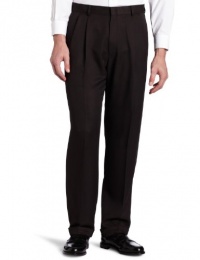 Haggar Men's Crowsfoot Subtle Texture Fancy Pleat Front Dress Pant