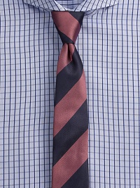 The polish and precision of fine craftsmanship is exemplified in this classic dress essential rendered in smooth Italian silk.About 3 wideSilkDry cleanMade in Italy The polish and precision of fine craftsmanship is exemplified in this classic dress essential rendered in smooth Italian silk.About 3 wideSilkDry cleanMade in Italy