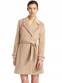 THE LOOKLushly textured, with a super-soft napDouble-breastedNotched lapelsLong sleevesBelted cuffsButton-frontSelf-beltTHE FITAbout 36 from shoulder to hemTHE MATERIAL80% polyester/20% viscoseFully linedCARE & ORIGINDry cleanImportedModel shown is 5'9½ (176cm) wearing US size 4. THE LOOKLushly textured, with a super-soft napDouble-breastedNotched lapelsLong sleevesBelted cuffsButton-frontSelf-beltTHE FITAbout 36 from shoulder to hemTHE MATERIAL80% polyester/20% viscoseFully linedCARE & ORIGINDry cleanImportedModel shown is 5'9½ (176cm) wearing US size 4.