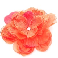 New Reflectionz Girls Hair Bow Orange Flower Clippie New Reflectionz Girls Hair Bow Orange Flower Clippie